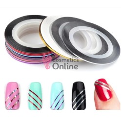 Benzi decorative pentru unghii, Colorate 10 bucati diferite